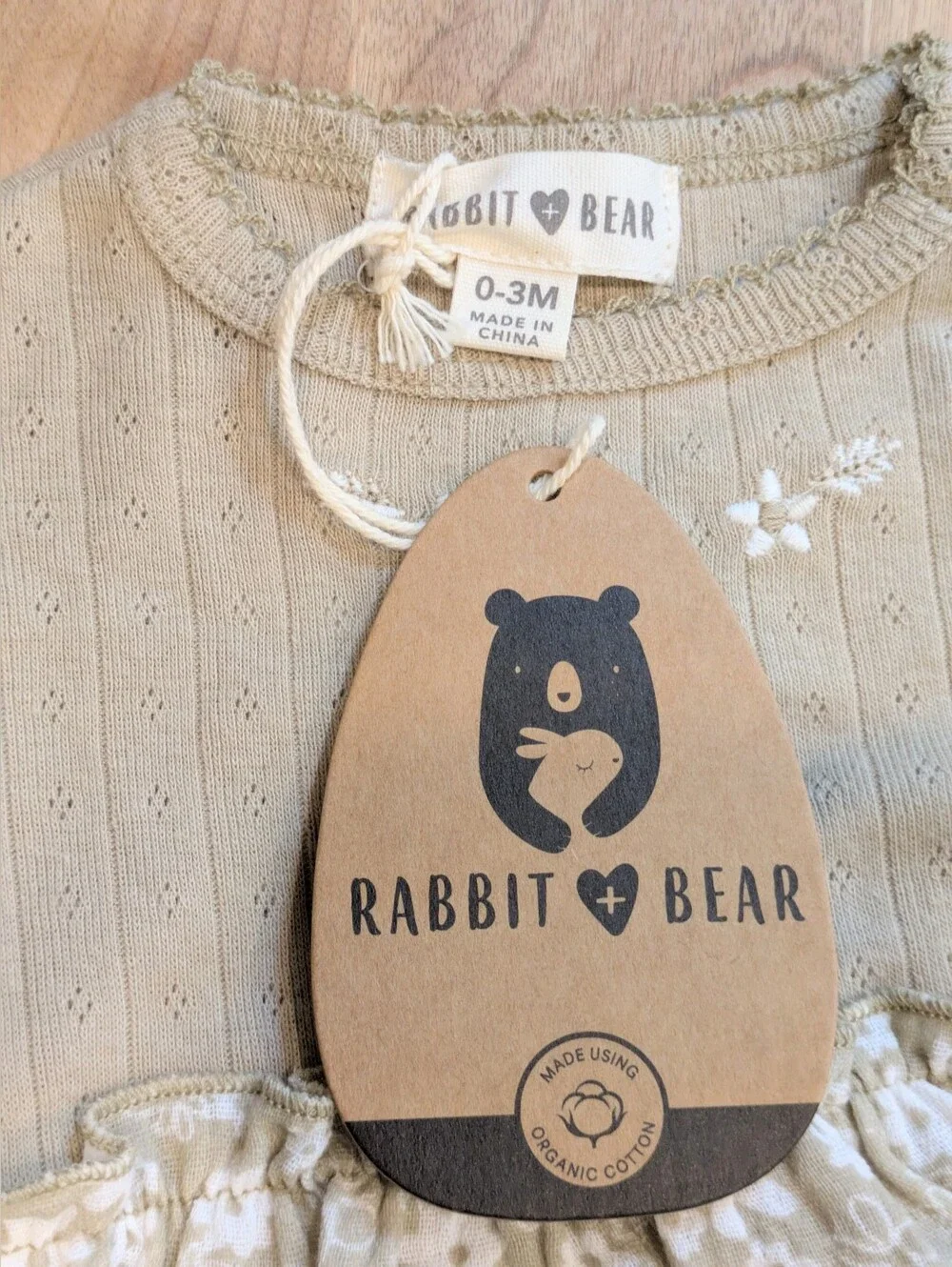 NWT...Rabbit + Bear Organic Cotton Blend Dress W/ Knee High Socks Size0-3 Months